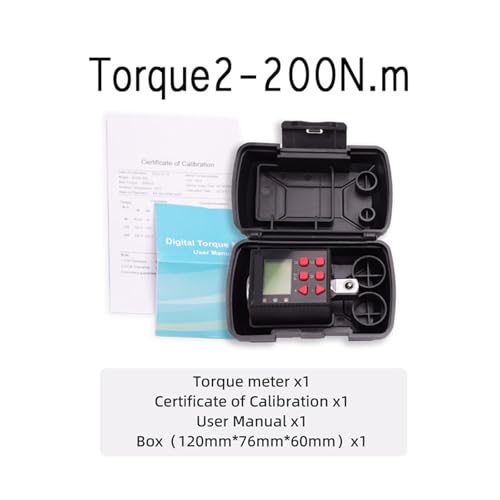 Drehmoment, Digitaler Drehmomentschlüssel-Adapter - Präziser elektronischer Drehmoment-Werkzeugkonverter und Messgerät mit LCD-Display, einschließlich 1/2" 3/8" 1/4,Stabilere(Torque2-200N.m) von GUOPIN