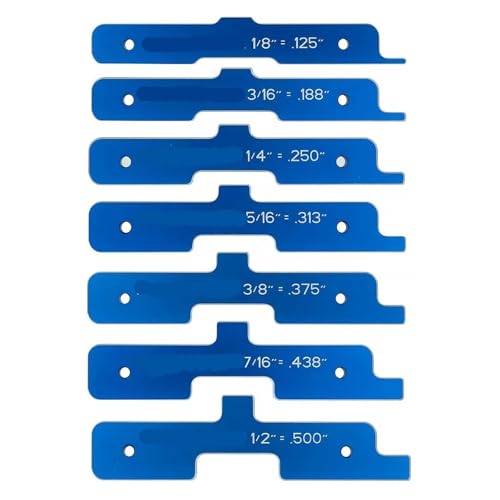 Endmaße 7er-Pack Präzisions-Frästisch-Setup-Stangen Holzbearbeitungs-Abstandsmaßblock-Set aus Aluminiumlegierung Für Präzisionskalibrierung von GUOPIN