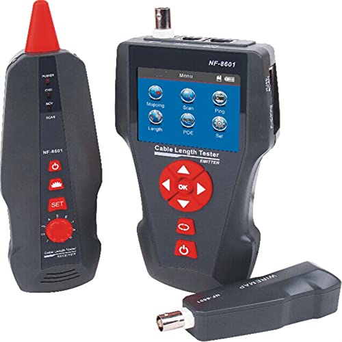 Fasertester, Multifunktionaler Netzwerkzeilen-Tracker LCD Kabellänge Tester-Haltepunkt-Tester Ping Poe. Und Cross-Talk-Funktion NF-8601 von GUOPIN