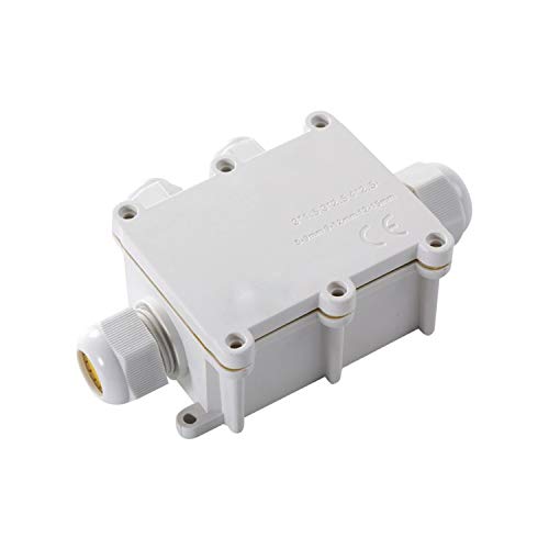 Im Freien wasserdichten Anschlussdose IP68 Unterwasser-Wiring Weiß Anschluss Enclosure Ein in drei Out Box mit Klemme,Kompakt und leicht(Suit for 9 12mm wire) von GUOPIN