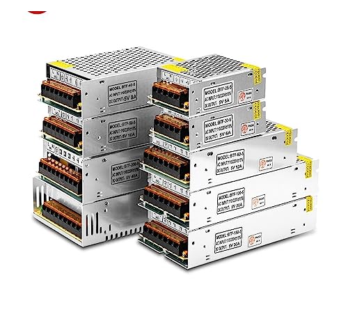 Labornetzteil, DC5V 2A 3A 4A 5A 8A 10A 12A 20A 30A 40A 60A Schalter LED Netzteil Transformatoren, Adapter WS2812B WS2801 SK6812 SK9822 LED Streifen(5V 40A 200W) von GUOPIN