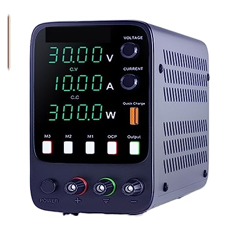 Labornetzteil, Einstellbares DC-Spannungsregler-Netzteil, 30 V 10 A 60 V 5 A Labor-Arbeitsstrom, USB-Schnelllade-Spannungsreglerschalter /(Black Display30V 10A) von GUOPIN