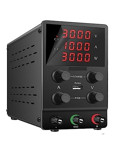 Labornetzteil, Einstellbares Gleichstromnetzteil, 30 V, 10 A, Labortischnetzteil, stabilisiertes Netzteil, Spannungsreglerschalter(030V10A White220) von GUOPIN