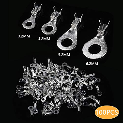 M3 M4 M5 M6 Ringkabelschuhe Terminals Verschiedene Naked Steckverbinder Kabel Kabelanschlüsse Messing Terminals Nicht isolierte,Kompakt und leicht(Small,M4 4.2mm) von GUOPIN