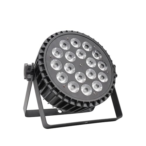 Partybeleuchtung, Halloween Projektor Aluminium Legierung LED Par 18x18W RGBWA + UV 6in1 Lichter DMX512 Disco Weihnachten Lichter bühne Dj(LED RGBW 4in1) von GUOPIN