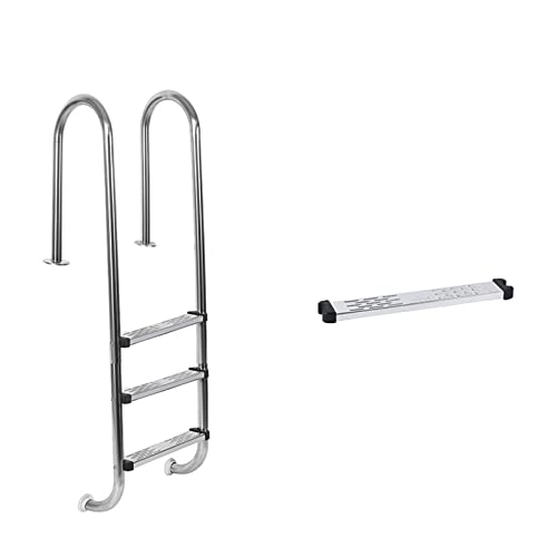 Poolleitern, Schwimmbad-Rolltreppe Aus Edelstahl 304 Unterwasserleiter-Handlauf-Treppe Verdickte Pedal-Schwimmbad-Wasserleiter-Ausrüstung,Robust und stabil(MU315not embedded) von GUOPIN
