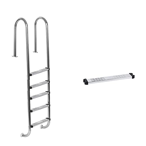 Poolleitern, Schwimmbad-Rolltreppe Aus Edelstahl 304 Unterwasserleiter-Handlauf-Treppe Verdickte Pedal-Schwimmbad-Wasserleiter-Ausrüstung,Robust und stabil(MU515not embedded) von GUOPIN