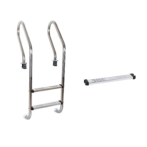 Poolleitern, Schwimmbad-Rolltreppe Aus Edelstahl 304 Unterwasserleiter-Handlauf-Treppe Verdickte Pedal-Schwimmbad-Wasserleiter-Ausrüstung,Robust und stabil(SF215Embedded) von GUOPIN