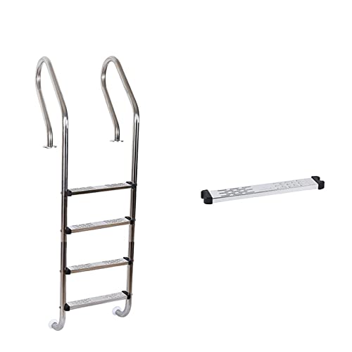 Poolleitern, Schwimmbad-Rolltreppe Aus Edelstahl 304 Unterwasserleiter-Handlauf-Treppe Verdickte Pedal-Schwimmbad-Wasserleiter-Ausrüstung,Robust und stabil(SF415not embedded) von GUOPIN