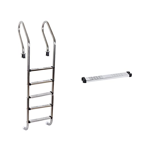 Poolleitern, Schwimmbad-Rolltreppe Aus Edelstahl 304 Unterwasserleiter-Handlauf-Treppe Verdickte Pedal-Schwimmbad-Wasserleiter-Ausrüstung,Robust und stabil(SF515Embedded) von GUOPIN