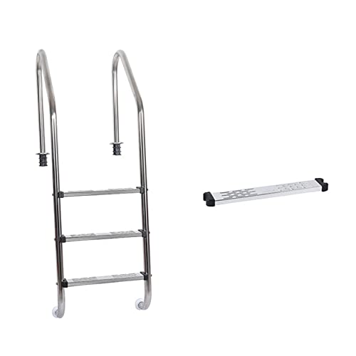 Poolleitern, Schwimmbad-Rolltreppe Aus Edelstahl 304 Unterwasserleiter-Handlauf-Treppe Verdickte Pedal-Schwimmbad-Wasserleiter-Ausrüstung,Robust und stabil(SL315Embedded) von GUOPIN