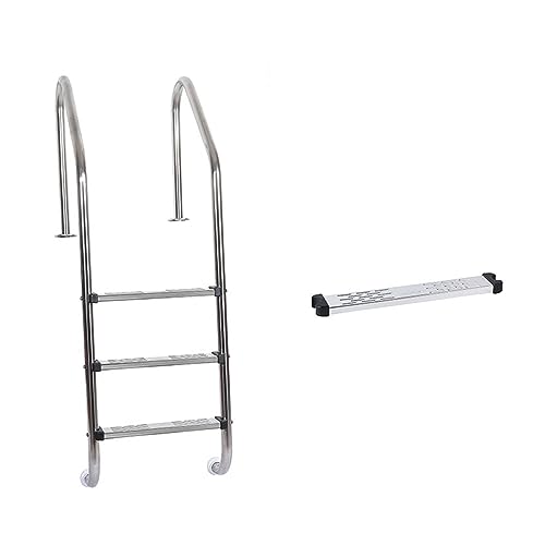 Poolleitern, Schwimmbad-Rolltreppe Aus Edelstahl 304 Unterwasserleiter-Handlauf-Treppe Verdickte Pedal-Schwimmbad-Wasserleiter-Ausrüstung,Robust und stabil(SL315not embedded) von GUOPIN