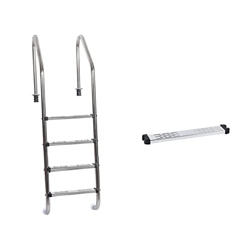 Poolleitern, Schwimmbad-Rolltreppe Aus Edelstahl 304 Unterwasserleiter-Handlauf-Treppe Verdickte Pedal-Schwimmbad-Wasserleiter-Ausrüstung,Robust und stabil(SL415Embedded) von GUOPIN