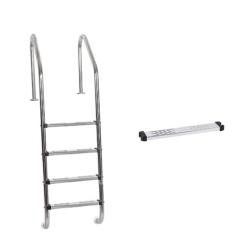 Poolleitern, Schwimmbad-Rolltreppe Aus Edelstahl 304 Unterwasserleiter-Handlauf-Treppe Verdickte Pedal-Schwimmbad-Wasserleiter-Ausrüstung,Robust und stabil(SL415not embedded) von GUOPIN