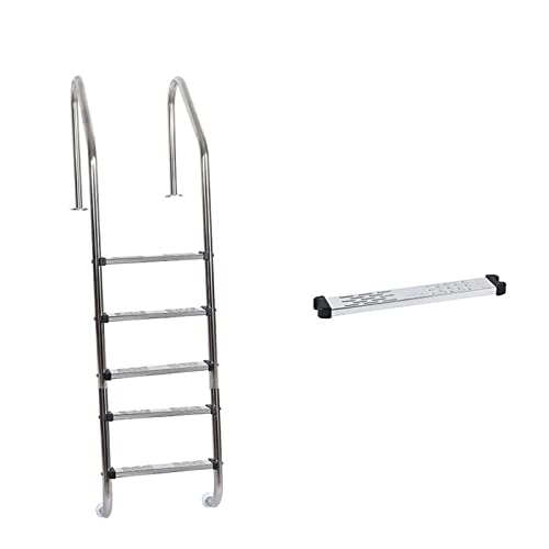 Poolleitern, Schwimmbad-Rolltreppe Aus Edelstahl 304 Unterwasserleiter-Handlauf-Treppe Verdickte Pedal-Schwimmbad-Wasserleiter-Ausrüstung,Robust und stabil(SL515not embedded) von GUOPIN