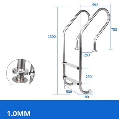 Poolleitern, Schwimmbad Rolltreppe Edelstahl Schwimmbad Unterwasserhandlauf Pedal Verdickt In Die Wasserkletterleiter Schwimmbadleiter,Robust und stabil(Not embedded,SF-215) von GUOPIN