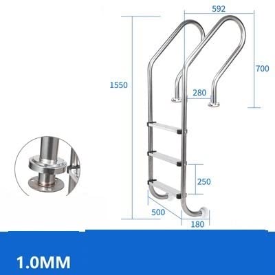 Poolleitern, Schwimmbad Rolltreppe Edelstahl Schwimmbad Unterwasserhandlauf Pedal Verdickt In Die Wasserkletterleiter Schwimmbadleiter,Robust und stabil(Not embedded,SF-315) von GUOPIN