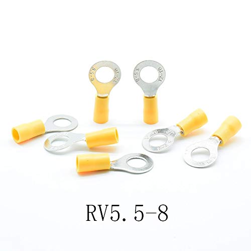 RV5.5-4/5/6/8/10/12 Yellow Ring isolierte Klemme Anzug 4-6mm2 Kabel-Draht-Verbindungskabel Crimpanschluss AWG,Kompakt und leicht(50 RV5.5 8) von GUOPIN