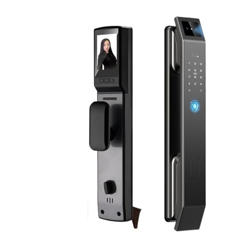 Smart Lock, 3D-sichtserkennung, Digitales Türschloss Mit Kamera, Finrabdruck, Passwort, Entsperren, Schlüsselloses Elektronisches Türschloss,Langlebig(D14P 24240 R-C S-H,Tuya app version) von GUOPIN