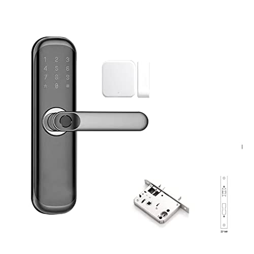Smart Lock, Biometrische Fingerabdruck-Digitaltastatur Keyless Entry Code Intelligentes Türschloss mit Griff,Langlebig(Kit5) von GUOPIN
