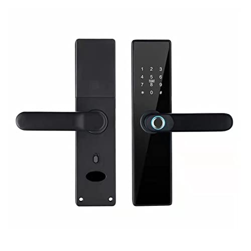 Smart Lock, Biometrisches Fingerabdruck-Türschloss K7 Pro+ Schwarz Smart Lock Tuya App Remote-Entriegelung Keyless Lock Elektronisches Türschloss,Langlebig(4085) von GUOPIN