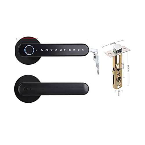 Smart Lock, Biometrisches Smart Lock Fingerabdruck-Passwort Elektrisches digitales Schloss Tuya-Zinklegierung schlüsselloser Sicherheitstürgriff for Zuhause,Langlebig(5072 gold Bluetooth) von GUOPIN