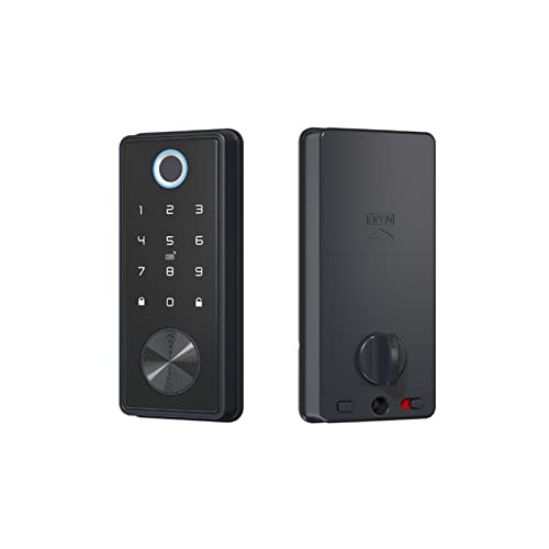 Smart Lock, Black TT Lock Deadbolt TTlock APP Türschloss Smart Card Electronic for Security Mortise Smart Home,Langlebig(T1) von GUOPIN