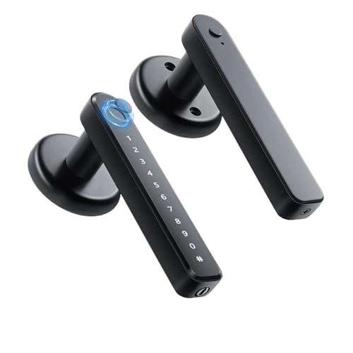 Smart Lock, Digitales Elektronisches Schloss Smart Türschloss Smart Home Biometrische Finrabdruck For Tuya Passwort Keyless APP Entsperren Sicherheit,Langlebig(Noir) von GUOPIN