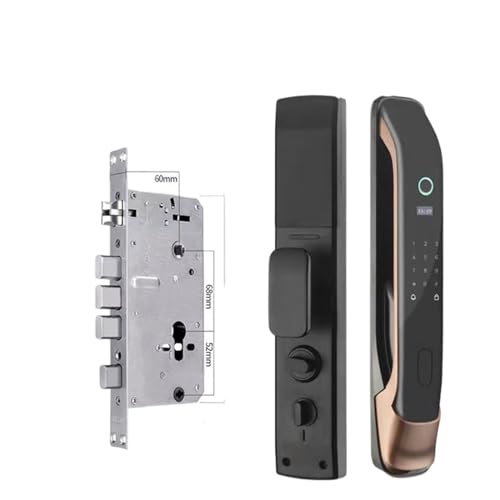 Smart Lock, Digitales Passwort Elektronische Schlösser APP Fernbedienung Entsperren Automatisches Finrabdruck-Smart-Türschloss Mit Kamera,Langlebig(K1-Brown24240) von GUOPIN