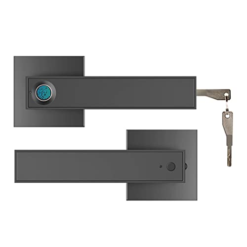 Smart Lock, Elektronisches Fingerabdruckschloss USB wiederaufladbarer biometrischer Fingerabdruck Smart Lock Griff mit Schlüssel for Schlafzimmer Hotel Apartment Büro,Langlebig(Black A) von GUOPIN
