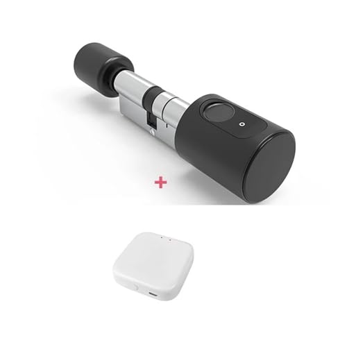 Smart Lock, Euro-Haustür-Smart-Schließzylinder Mit Tuya-Bluetooth-Digital-IC-Karten-Finrabdruckschlüsseln, For Entrieln Einstellbarer Elektronischer Kernschlösser,Langlebig(Tuya Black and Hub,35 and von GUOPIN