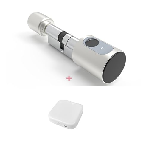 Smart Lock, Euro-Haustür-Smart-Schließzylinder Mit Tuya-Bluetooth-Digital-IC-Karten-Finrabdruckschlüsseln, For Entrieln Einstellbarer Elektronischer Kernschlösser,Langlebig(Tuya Silver and Hub,35 and Smart Lock, Euro-Haustür-Smart-Schließzylinder Mit Tuya-Bluetooth-Digital-IC-Karten-Finrabdruckschlüsseln, For Entrieln Einstellbarer Elektronischer Kernschlösser,Langlebig(Tuya Silver and Hub,35 and von GUOPIN