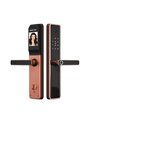 Smart Lock, Kamera Cat Eye Wasserdichte Tuya Fingerabdrucksicherheit Intelligentes Smart APP Passwort Elektronisches Türschloss,Langlebig(M1 MY-R Round 6068) von GUOPIN