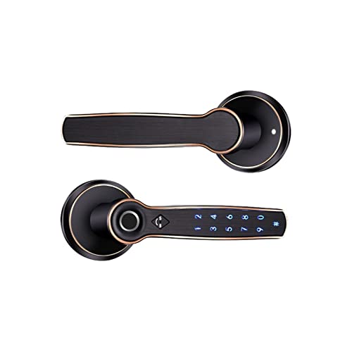 Smart Lock, TTLOCK Smart Door Lock AI Sprachbefehl Fingerabdruck-Unterstützung,Langlebig(Black Password) von GUOPIN
