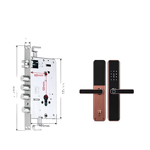 Smart Lock, TTlock Wasserdichtes Bluetooth-WLAN-Fingerabdruck-Smart-Schloss Elektronisches intelligentes biometrisches Code-Digital-Türschloss,Langlebig(Cylindrical mortise-01) von GUOPIN
