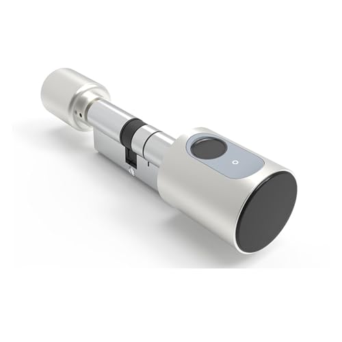 Smart Lock, Tuya APP Finrprint Lock Euro Zylinder Elektronische Smart Türschloss RFID Karte Digitale Keyless Entry Smart Home Schloss,Langlebig(Silver Bluetooth,35 and 35 to 55) von GUOPIN