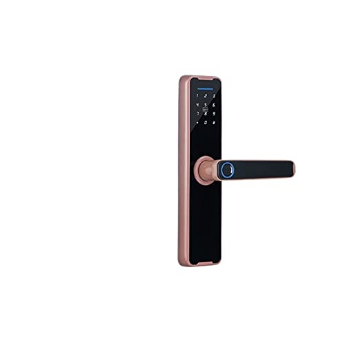 Smart Lock, Tuya Bluethooth Biometrisches Fingerabdruck-Elektronikschloss RFID-Karte Fernentriegelung des intelligenten Türschlosses,Langlebig(Customizable,RED BRONZE) von GUOPIN
