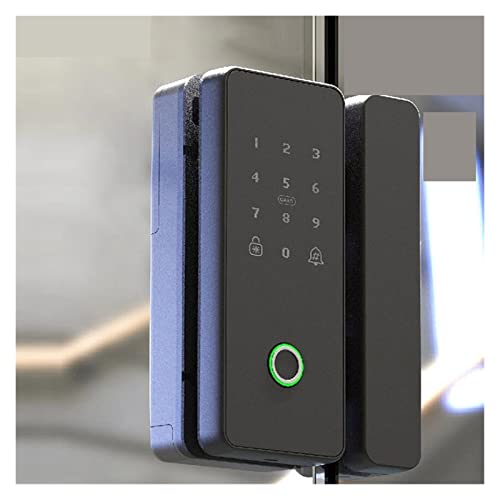 Smart Lock, Tuya Glas-Fingerabdruck-Türschloss Intelligentes biometrisches elektronisches Türschloss Digitales Schloss Drill Free for das Büro,Langlebig(Ttlock with gateway,Type AR) von GUOPIN