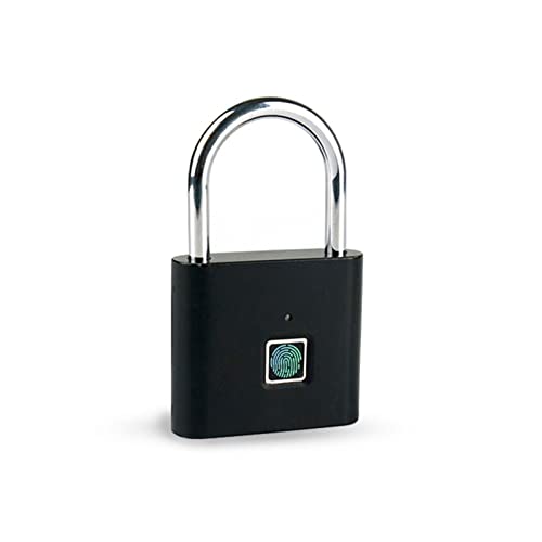 Smart Lock, Tuya Intelligentes Fingerabdruck-Vorhängeschloss Home Security Anti-Diebstahl Wasserdichte Bluetooth-Fernbedienung Batteriebetrieb USB Keyless Door Lock,Langlebig(Tuya 20 Finger Black) von GUOPIN