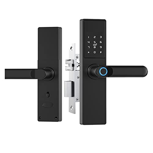 Smart Lock, Tuya Smart Lock Elektronisches Türschloss Digitales Passwort Biometrie Fingerabdruck-Türschloss APP Remote-Entriegelung Keyless Lock,Langlebig(22x235 6072) von GUOPIN