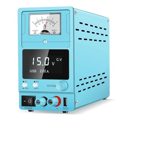 Variable Stromversorgung DC 15 V 3 A lineares Netzteil einstellbar for Telefon Reapir Pointer analoge Digitalanzeige eingebaute große Transformator-Laborquelle mit höherer Empfindlichkeit und Präzisio von GUOPIN