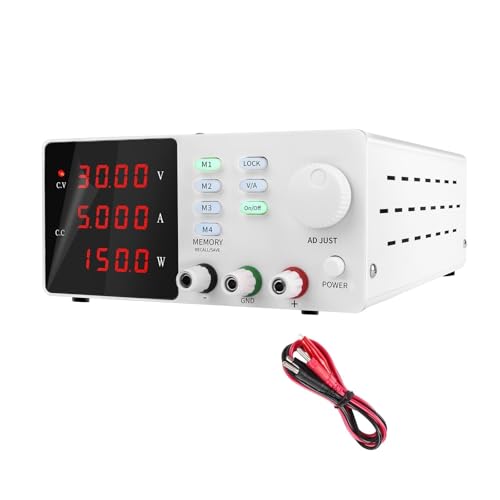 Variable Stromversorgung DC-Labornetzteil Einstellbare Spannung 30 V 5 A Feineinstellung Laborgeregelte Schaltbankquelle DIY mit höherer Empfindlichkeit und Präzision Variable Stromversorgung DC-Labornetzteil Einstellbare Spannung 30 V 5 A Feineinstellung Laborgeregelte Schaltbankquelle DIY mit höherer Empfindlichkeit und Präzision von GUOPIN