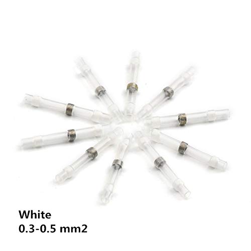 Wärmeschrumpfstoßverbinder Terminals Wasserdicht Solder Seal Kupfer verzinnt Elektrischer Draht Kabel Splice Klemme,Kompakt und leicht(White,10pcs) von GUOPIN