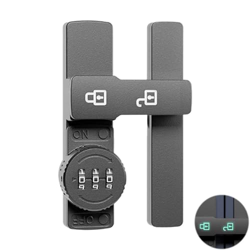 1Pcs Türriegel 180 Grad Schiebetürschloss Passwortschloss Innentürriegel Türschlossriegel Leuchtende Schnalle(Luminous Gray) von GUOQGXAY