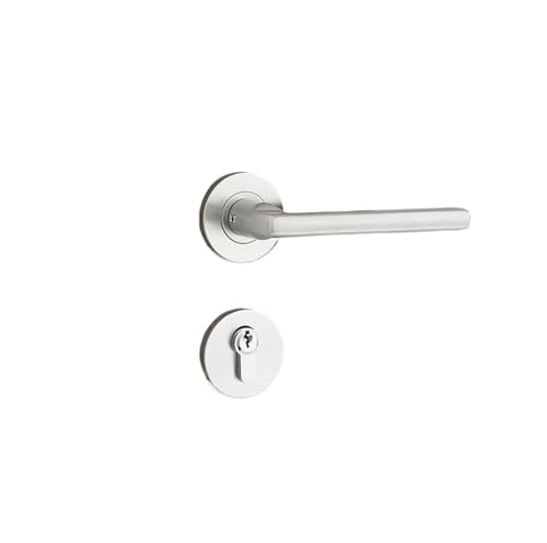 Edelstahl Schlafzimmer Split Lock Doppel Biegung Single Biegung Engineering Zimmer Innen Tür Holz Tür Stille Griff Stille Lock(Single bend 58 silent) von GUOQGXAY