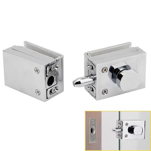 GUOQGXAY 1 Stück Glastürriegel Schloss/Riegel 8–12 mm Glas ohne Bohren for Badezimmer Doppel-/Einzelglastür Rahmenlose Glastür(Brush Double) von GUOQGXAY