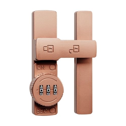 GUOQGXAY 1Pcs Türriegel 180 Grad Schiebetürschloss Passwortschloss Innentürriegel Türschlossriegel Leuchtende Schnalle(Red Bronze) von GUOQGXAY