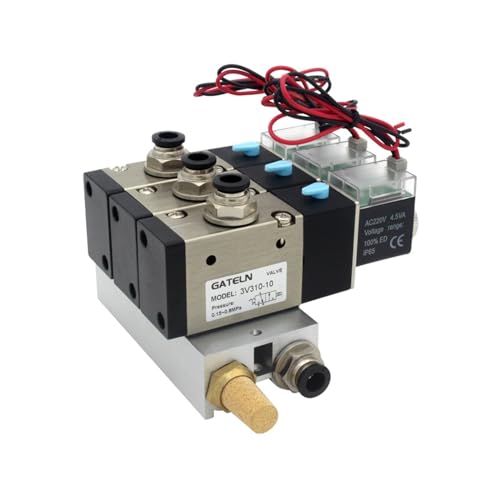 GUOQGXAY 3V310-10-NO Schließer magnetventil Station Block mit schalldämpfer zubehör Basis verteiler DC12v DC24v AC110v AC220v 3 Ports(DC12V 10mm Fittings) von GUOQGXAY