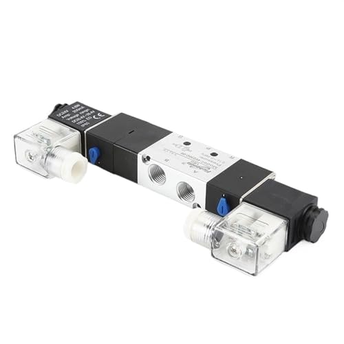 GUOQGXAY 4V230-08C 5-Wege-3-Positionen-Pneumatisches Magnetventil 1/4 Zoll DC12V DC24V AC110V AC220V(DC12V) von GUOQGXAY