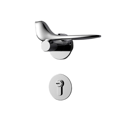 GUOQGXAY Amerikanisches Türschloss für den Innenbereich, leise, magnetisch, für Schlafzimmer, goldfarben, PVD, Birdie, Haushalt, einfaches Splitschloss (helles Chrom, magnetisch) von GUOQGXAY